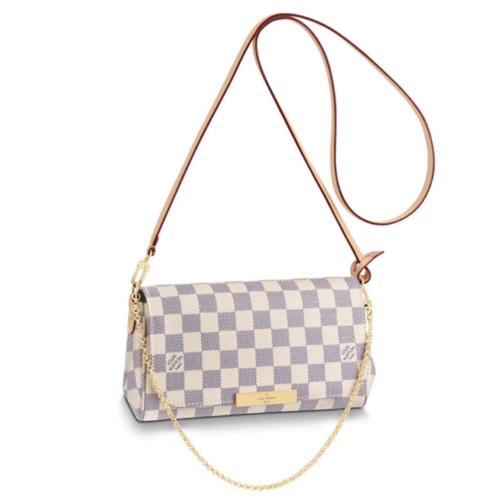 💯LOUIS VUITTON Damier Azur Canvas Favorite PM Bag - Picture 1 of 8
